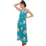 Birtay Cats Bunnies, Koteto V-Neck Chiffon Maxi Dress