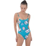 Birtay Cats Bunnies, Koteto Tie Strap One Piece Swimsuit