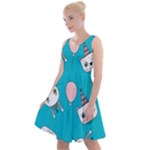 Birtay Cats Bunnies, Koteto Knee Length Skater Dress