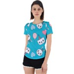 Birtay Cats Bunnies, Koteto Back Cut Out Sport T-Shirt