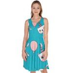 Birtay Cats Bunnies, Koteto Knee Length Skater Dress With Pockets