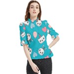 Birtay Cats Bunnies, Koteto Frill Neck Blouse