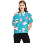 Birtay Cats Bunnies, Koteto One Shoulder Cut Out T-Shirt