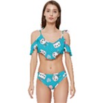 Birtay Cats Bunnies, Koteto Ruffle Edge Tie Up Bikini Set	