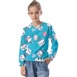 Birtay Cats Bunnies, Koteto Kids  Long Sleeve T-Shirt with Frill 