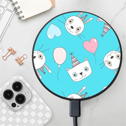 Birtay Cats Bunnies, Koteto Wireless Fast Charger(Black) from ArtsNow.com