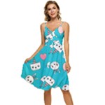 Birtay Cats Bunnies, Koteto Sleeveless Tie Front Chiffon Dress