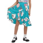 Birtay Cats Bunnies, Koteto Kids  Ruffle Flared Wrap Midi Skirt