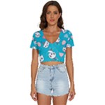 Birtay Cats Bunnies, Koteto V-Neck Crop Top