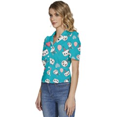 Puffed Short Sleeve Button Up Jacket 