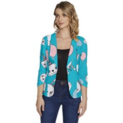 Women s One-Button 3/4 Sleeve Short Jacket 