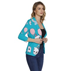 Women s One-Button 3/4 Sleeve Short Jacket 