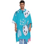 Birtay Cats Bunnies, Koteto Men s Hooded Rain Ponchos