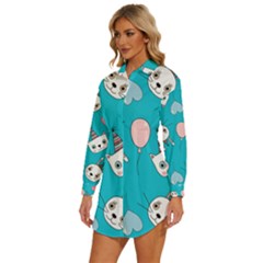 Womens Long Sleeve Shirt Dress 