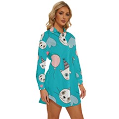 Womens Long Sleeve Shirt Dress 