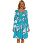 Birtay Cats Bunnies, Koteto Long Sleeve Dress With Pocket