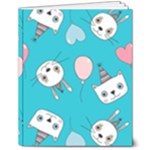 Birtay Cats Bunnies, Koteto 8  x 10  Hardcover Notebook