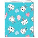 Birtay Cats Bunnies, Koteto 8  x 10  Softcover Notebook