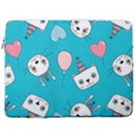 Birtay Cats Bunnies, Koteto 17  Vertical Laptop Sleeve Case With Pocket