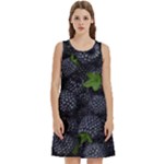 Blackberry Fruit, Fruit Round Neck Sleeve Casual Dress With Pockets