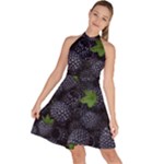 Blackberry Fruit, Fruit Sleeveless Halter Neck A-Line Dress