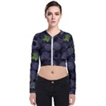 Blackberry Fruit, Fruit Long Sleeve Zip Up Bomber Jacket