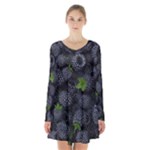 Blackberry Fruit, Fruit Long Sleeve Velvet V-neck Dress