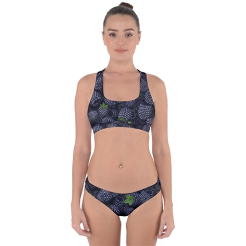 Blackberry Fruit, Fruit Cross Back Hipster Bikini Set from ArtsNow.com