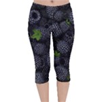 Blackberry Fruit, Fruit Velvet Capri Leggings 