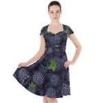 Blackberry Fruit, Fruit Cap Sleeve Midi Dress With Pockets