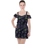 Blackberry Fruit, Fruit Ruffle Cut Out Chiffon Playsuit