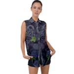 Blackberry Fruit, Fruit Sleeveless Chiffon Button Shirt