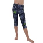 Blackberry Fruit, Fruit Kids  Lightweight Velour Capri Leggings 