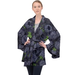 Long Sleeve Velvet Kimono  