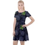 Blackberry Fruit, Fruit Cap Sleeve Velour Dress 