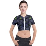 Blackberry Fruit, Fruit Short Sleeve Cropped Jacket