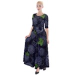 Blackberry Fruit, Fruit Half Sleeves Maxi Dress