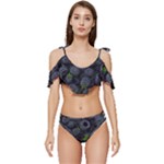 Blackberry Fruit, Fruit Ruffle Edge Tie Up Bikini Set	