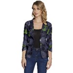 Blackberry Fruit, Fruit Women s One-Button 3/4 Sleeve Short Jacket