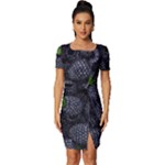 Blackberry Fruit, Fruit Fitted Knot Split End Bodycon Dress