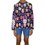 Bunny - Easter Pattern Kids  Long Sleeve Swimwear