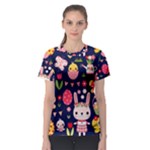 Bunny - Easter Pattern Women s Sport Mesh T-Shirt