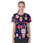 Bunny - Easter Pattern Women s Cotton T-Shirt