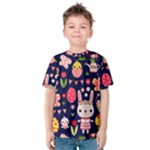 Bunny - Easter Pattern Kids  Cotton T-Shirt