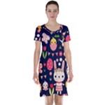 Bunny - Easter Pattern Short Sleeve Nightdress