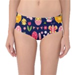 Bunny - Easter Pattern Mid-Waist Bikini Bottoms