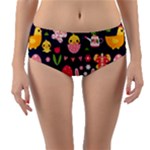 Bunny - Easter Pattern Reversible Mid-Waist Bikini Bottoms