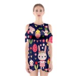 Bunny - Easter Pattern Shoulder Cutout One Piece Dress