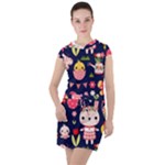 Bunny - Easter Pattern Drawstring Hooded Dress