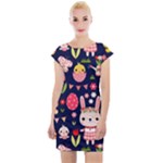 Bunny - Easter Pattern Cap Sleeve Bodycon Dress